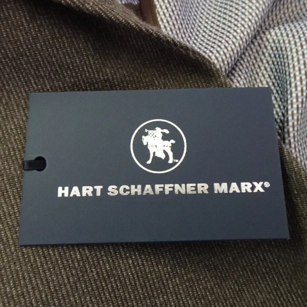 Hart Schaffner Marx Sport Jacket Men's 44R Size L Brown Executive Academia Prof